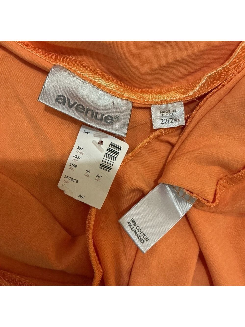 Women's Avenue Orange Tank Top Plus Size 22/24 NWT - Picture 12 of 12